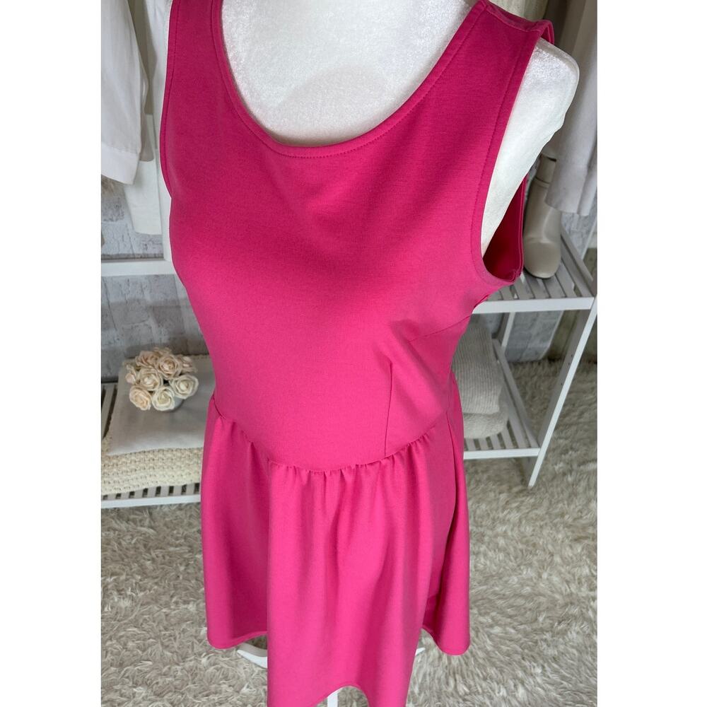 Old Navy Women's Size M Bright Pink Tank Skater Knee Length Dress #0274 - Picture 4 of 8